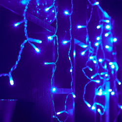 Эл.гирл. Uniel Бахрома 6м. 200светодиод статическое свечение, соединяемая, синий IP44 UL-00010891