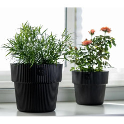 Горшок Алемар VipSet 2,4л черный с дренажной системой