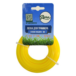 Леска д/триммеров ДАЧАтайм Квадрат d=4,0 мм L= 15 м 9473013