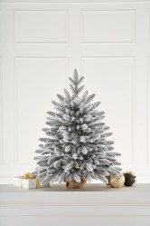 Ель Романовская настольная заснеженная (пенек+мешк.) 0,9м. Max Christmas РОМЗ 09