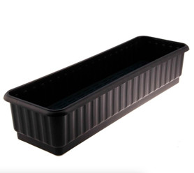 Ящик для цветов без дренажной решетки черный (Ижевск)