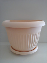 Кашпо ЛИВИЯ D260мм. настенное Белая глина М3112 (М-пласт.)