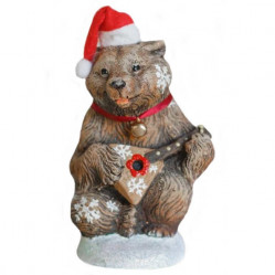 Фигура Медведь с балалайкой новогодний 10х10х17см. Ф089