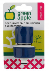 Коннектор Green Apple Eco 19мм, 3/4', с Аквастопом, пластик GAES20-07