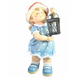 Фигура Девочка грибочек с фонарем L18 W16 H44 см 713955/F788