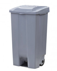 Бак для мусора 110л с крышкой на колесах серый (ПР)