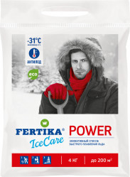 Противогололедный реагент Фертика IceCare POWER (до -30C) (пак.4кг.)