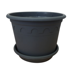 Горшок ROMA с поддоном 5,9л. антрацит Фр. (Г.сити)