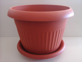 Кашпо ЛИВИЯ D120мм 0,6л Терракотовый М3009 (М-пласт.)